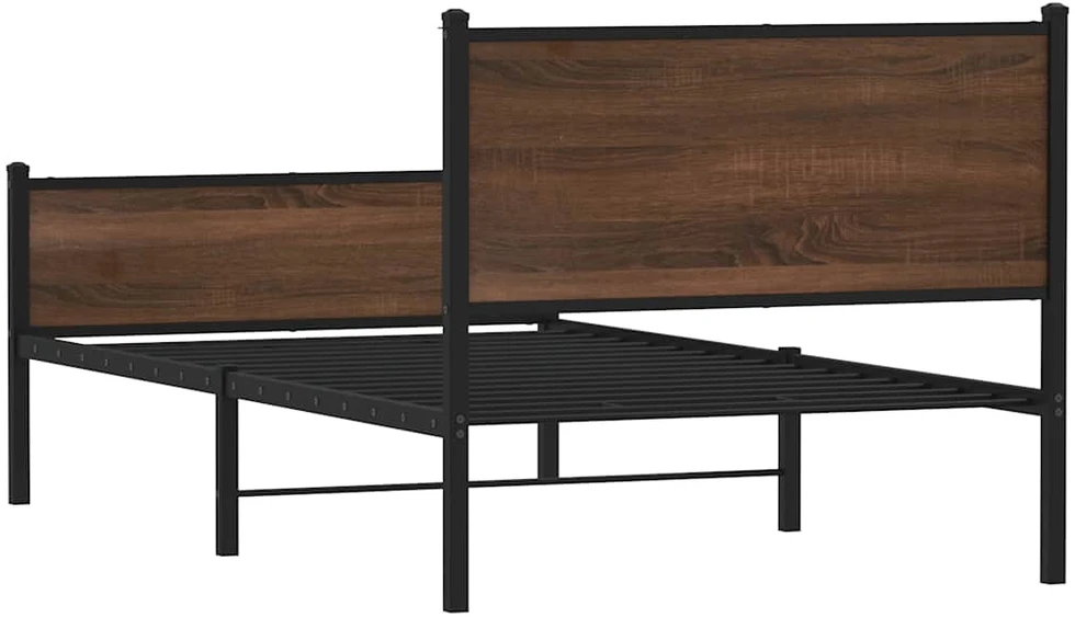 Lovos rėmas be čiužinio, rudas ąžuolo, 100x200cm, metalas