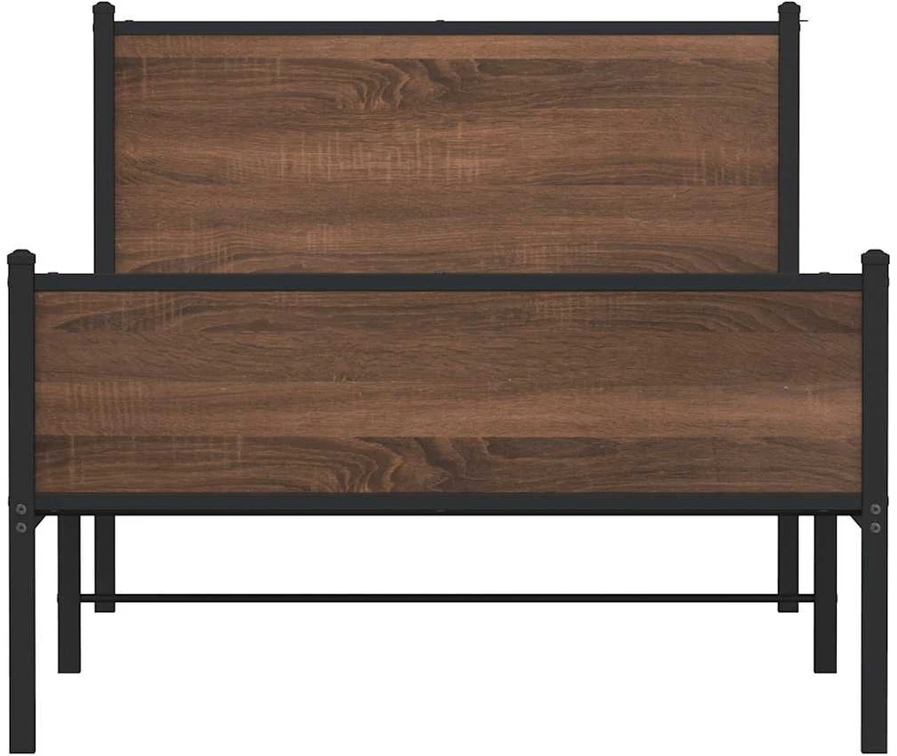 Lovos rėmas be čiužinio, rudas ąžuolo, 100x200cm, metalas