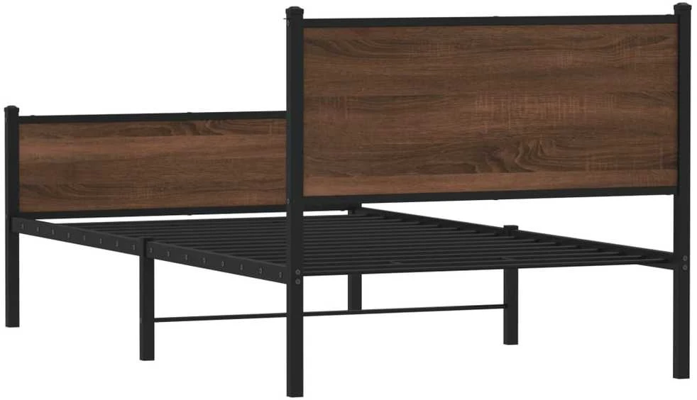 Lovos rėmas be čiužinio, rudas ąžuolo, 100x200cm, metalas