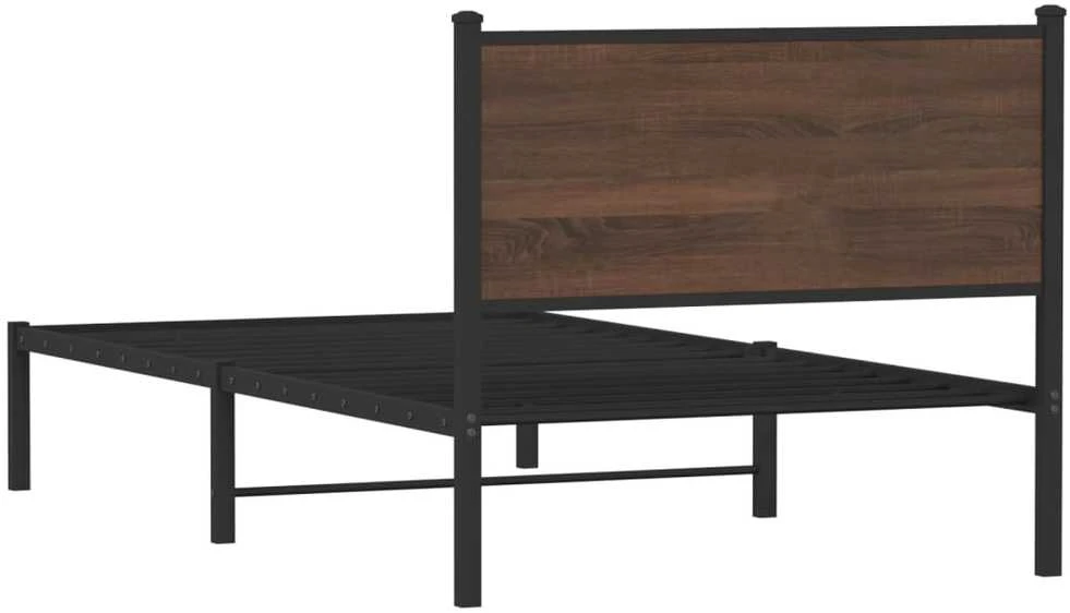 Lovos rėmas be čiužinio, rudas ąžuolo, 100x200cm, metalas