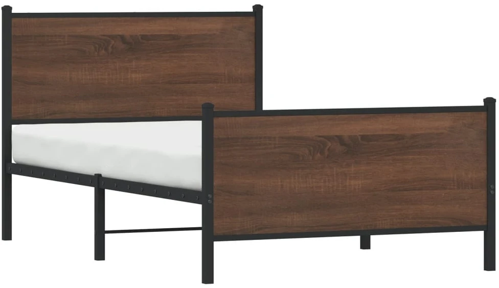 Lova Lovos rėmas be čiužinio, rudas ąžuolo, 107x203cm, metalas
