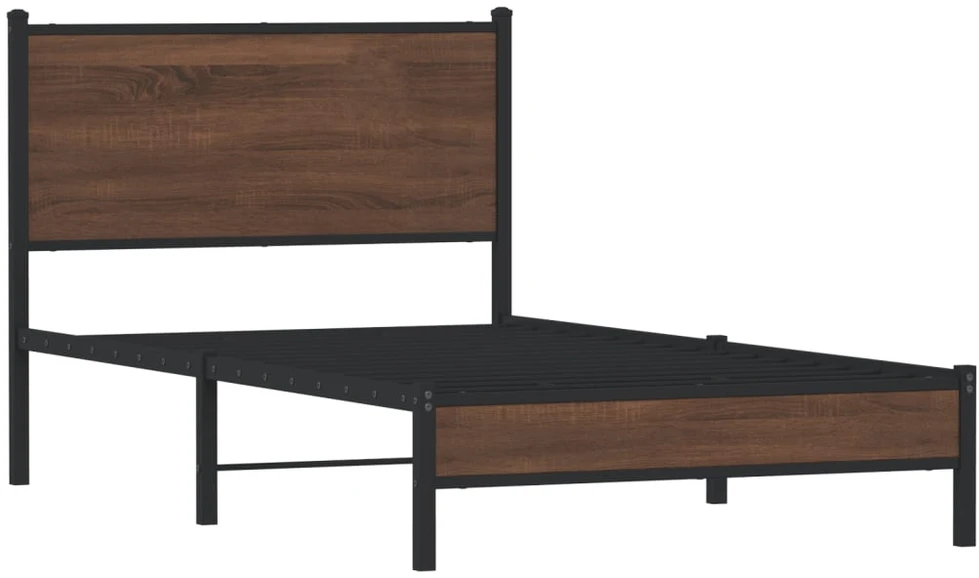 Lova Lovos rėmas be čiužinio, rudas ąžuolo, 107x203cm, metalas