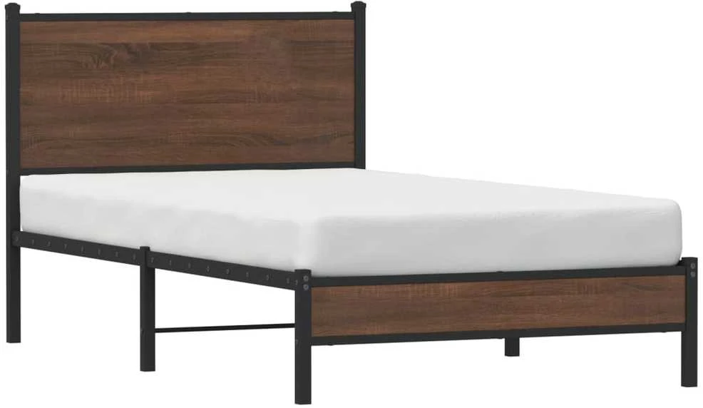 Lova Lovos rėmas be čiužinio, rudas ąžuolo, 107x203cm, metalas