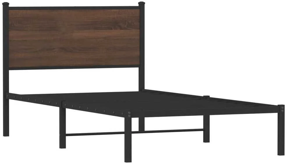 Lova Lovos rėmas be čiužinio, rudas ąžuolo, 107x203cm, metalas