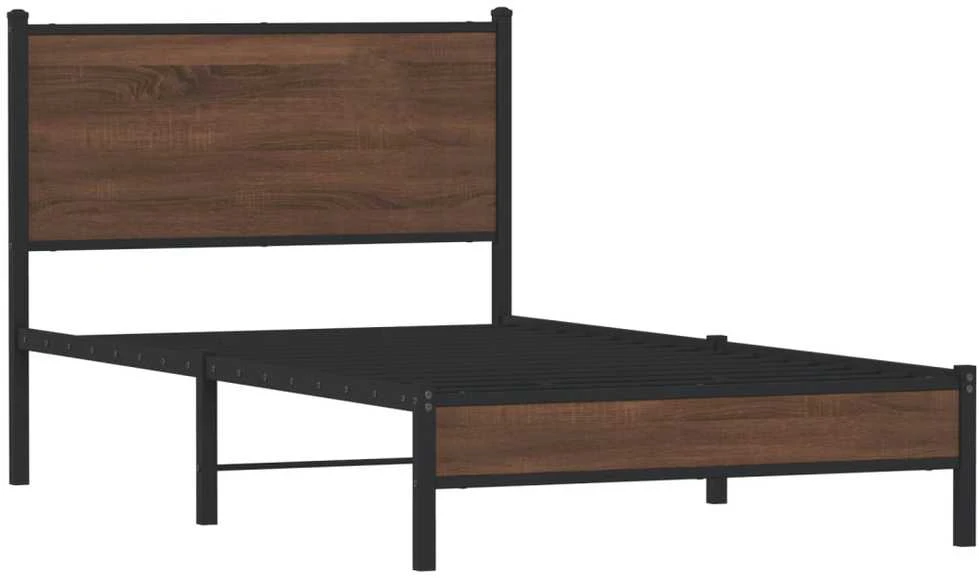 Lova Lovos rėmas be čiužinio, rudas ąžuolo, 107x203cm, metalas