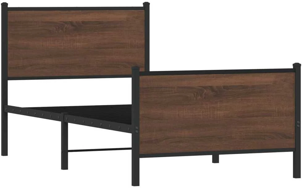 Lova Lovos rėmas be čiužinio, rudas ąžuolo, 107x203cm, metalas