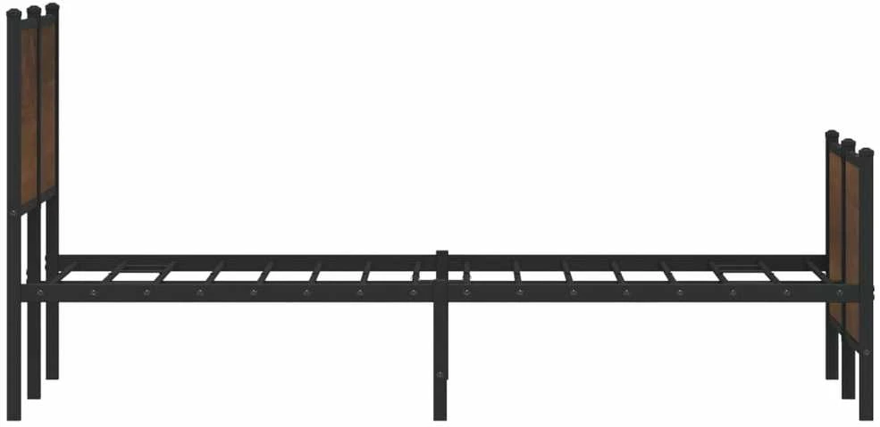 Lovos rėmas be čiužinio, rudas ąžuolo, 120x190cm, metalas