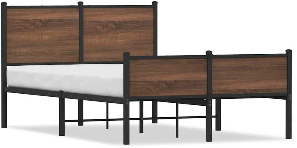 Lovos rėmas be čiužinio, rudas ąžuolo, 120x200cm, metalas