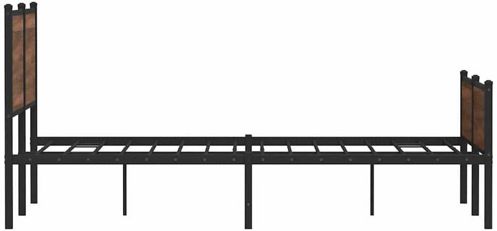 Lovos rėmas be čiužinio, rudas ąžuolo, 140x190cm, metalas