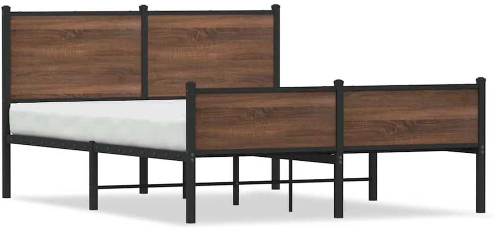 Lovos rėmas be čiužinio, rudas ąžuolo, 140x200cm, metalas