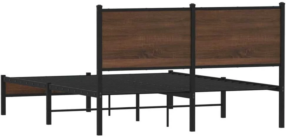 Lovos rėmas be čiužinio, rudas ąžuolo, 150x200cm, metalas