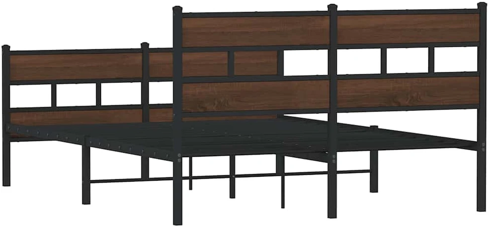 Lovos rėmas be čiužinio, rudas ąžuolo, 160x200cm, metalas