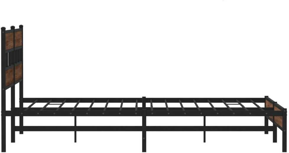 Lovos rėmas be čiužinio, rudas ąžuolo, 180x200cm, metalas