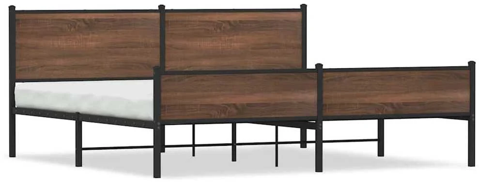Lova Lovos rėmas be čiužinio, rudas ąžuolo, 193x203cm, metalas