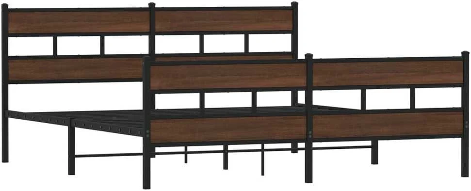 Lova Lovos rėmas be čiužinio, rudas ąžuolo, 193x203cm, metalas