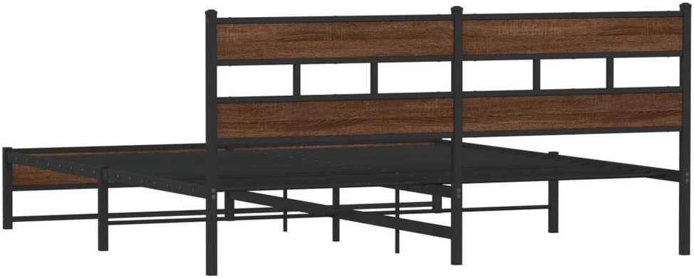 Lova Lovos rėmas be čiužinio, rudas ąžuolo, 193x203cm, metalas