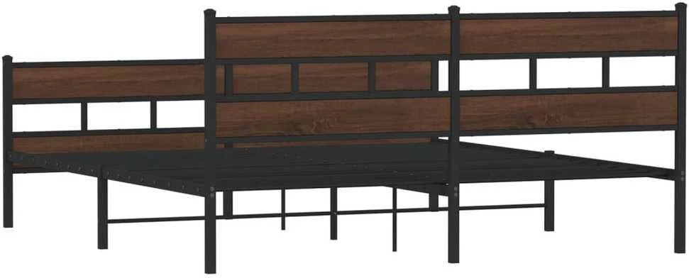 Lovos rėmas be čiužinio, rudas ąžuolo, 200x200cm, metalas