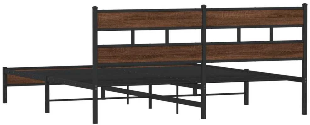 Lovos rėmas be čiužinio, rudas ąžuolo, 200x200cm, metalas