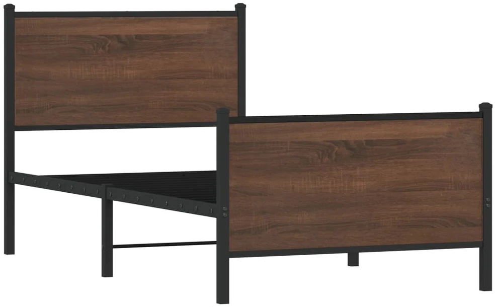Lovos rėmas be čiužinio, rudas ąžuolo, 90x190cm, metalas