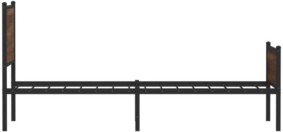 Lovos rėmas be čiužinio, rudas ąžuolo, 90x190cm, metalas