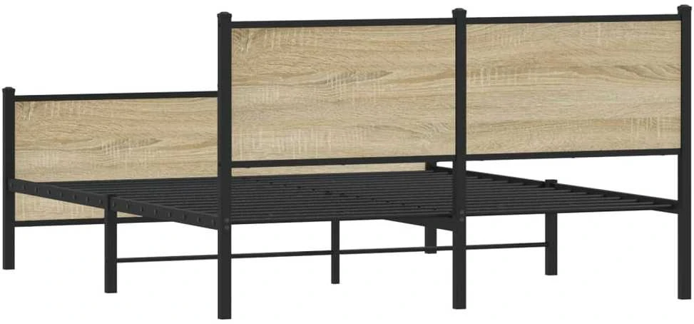 Lovos rėmas be čiužinio, sonoma ąžuolo, 140x200cm, metalas