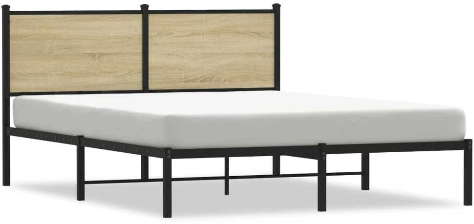Lovos rėmas be čiužinio, sonoma ąžuolo, 137x190cm, metalas