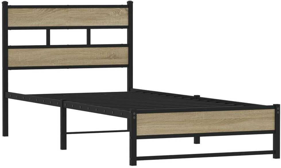 Lova Lovos rėmas be čiužinio, sonoma ąžuolo, 100x190cm, metalas