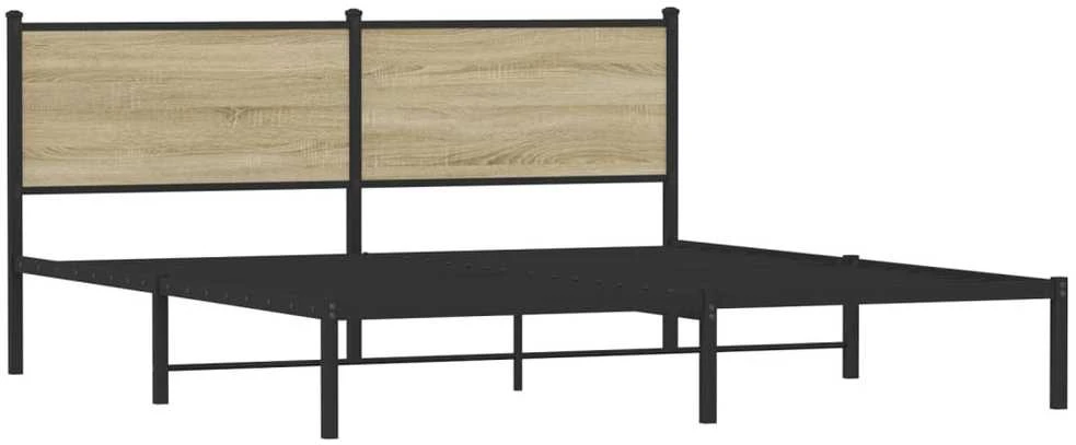 Lova Lovos rėmas be čiužinio, sonoma ąžuolo, 183x213cm, metalas
