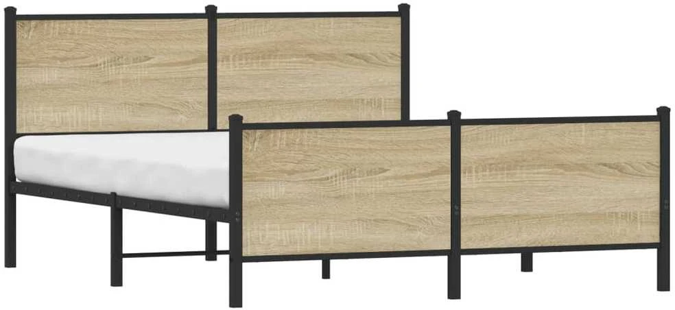 Lova Lovos rėmas be čiužinio, sonoma ąžuolo, 137x190cm, metalas