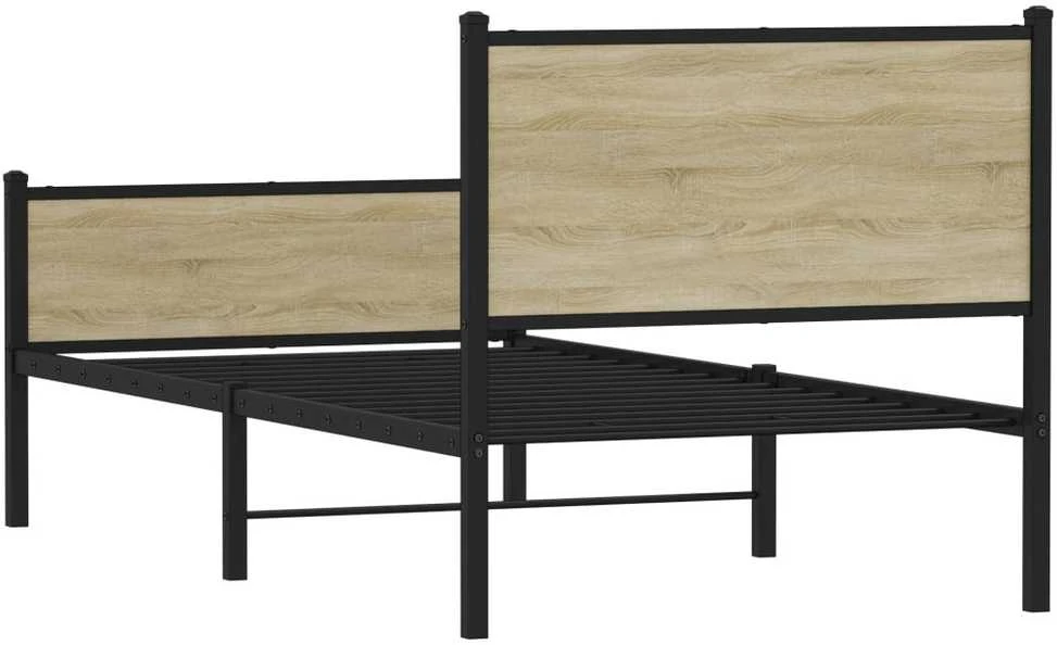 Lovos rėmas be čiužinio, sonoma ąžuolo, 75x190cm, metalas