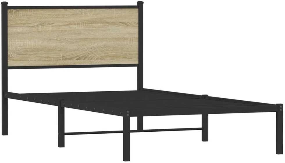 Lova Lovos rėmas be čiužinio, sonoma ąžuolo, 107x203cm, metalas