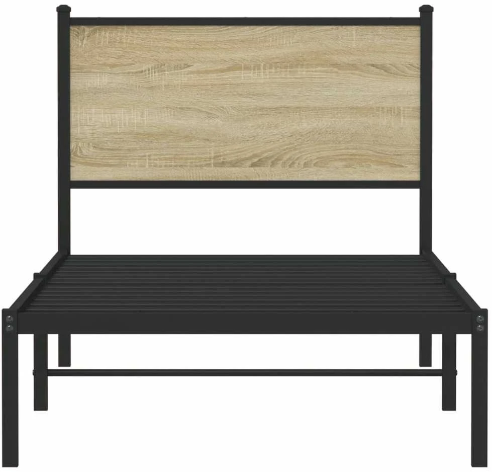 Lovos rėmas be čiužinio, sonoma ąžuolo, 90x190cm, metalas