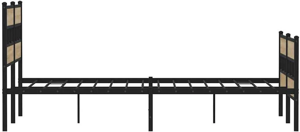 Lovos rėmas be čiužinio, sonoma ąžuolo, 140x190cm, metalas