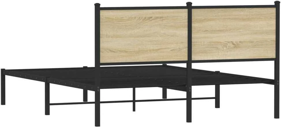 Lovos rėmas be čiužinio, sonoma ąžuolo, 137x190cm, metalas