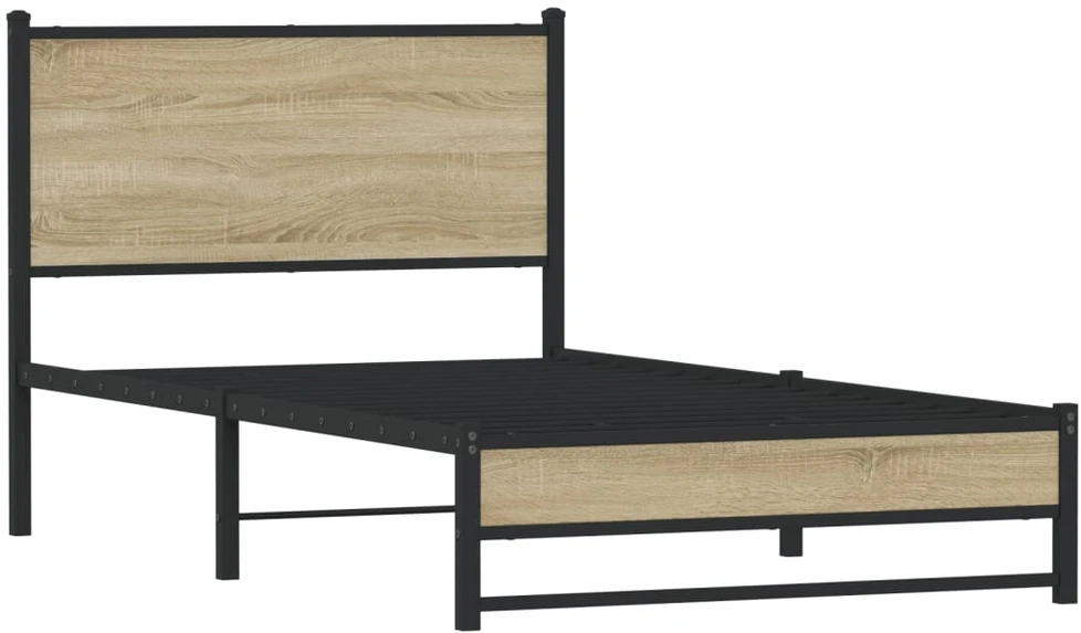 Lova Lovos rėmas be čiužinio, sonoma ąžuolo, 107x203cm, metalas
