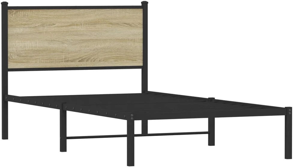 Lova Lovos rėmas be čiužinio, sonoma ąžuolo, 107x203cm, metalas