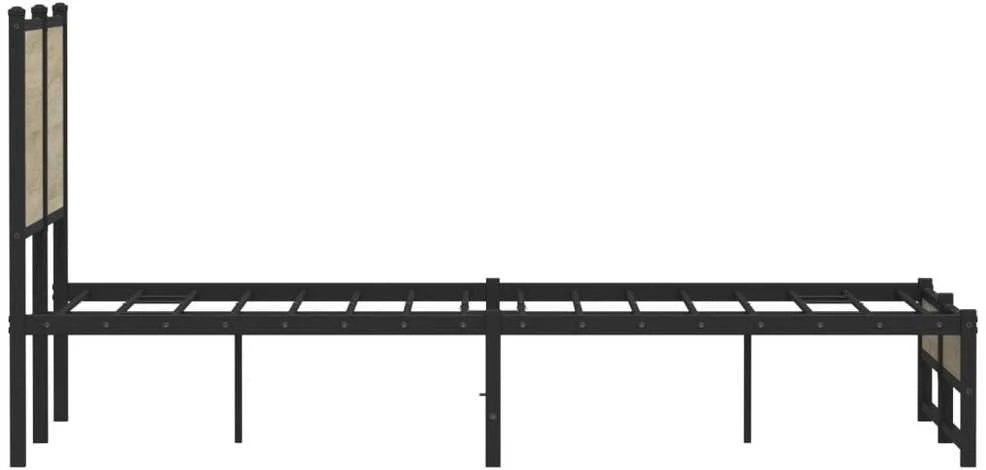 Lovos rėmas be čiužinio, sonoma ąžuolo, 120x200cm, metalas