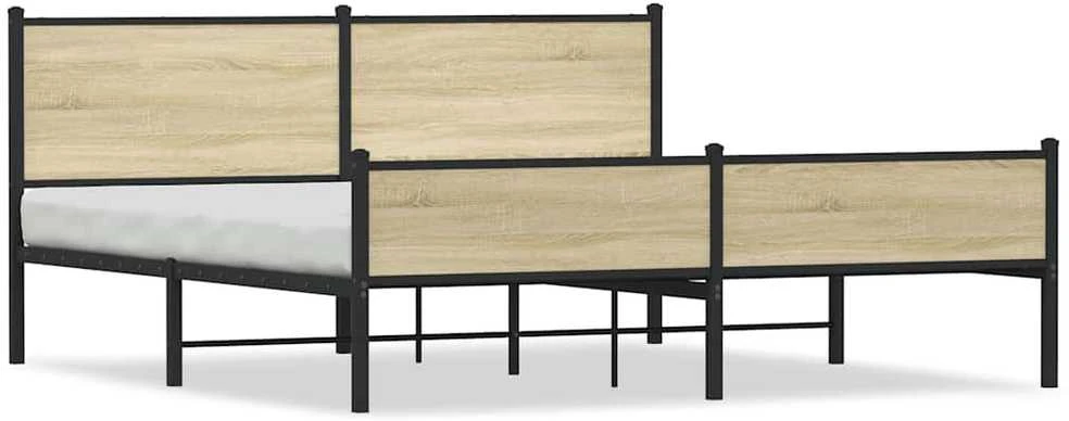 Lovos rėmas be čiužinio, sonoma ąžuolo, 160x200cm, metalas
