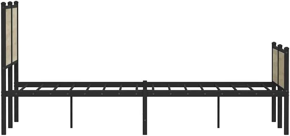 Lova Lovos rėmas be čiužinio, sonoma ąžuolo, 137x190cm, metalas