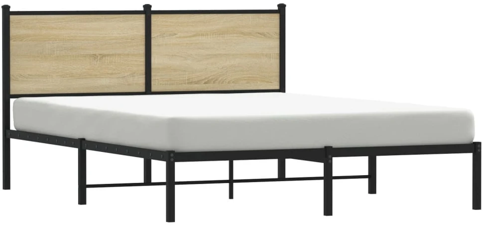 Lovos rėmas be čiužinio, sonoma ąžuolo, 140x190cm, metalas