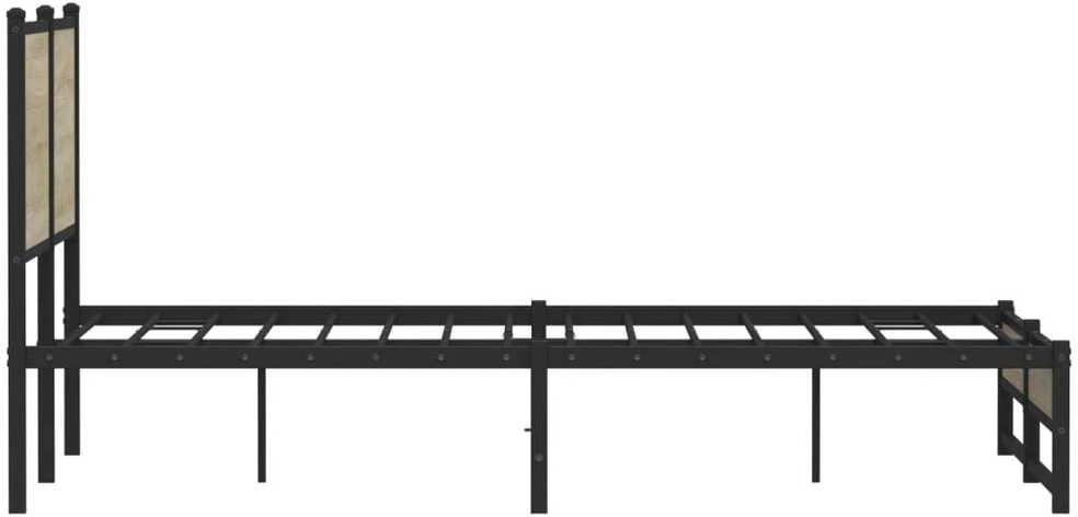 Lovos rėmas be čiužinio, sonoma ąžuolo, 140x200cm, metalas