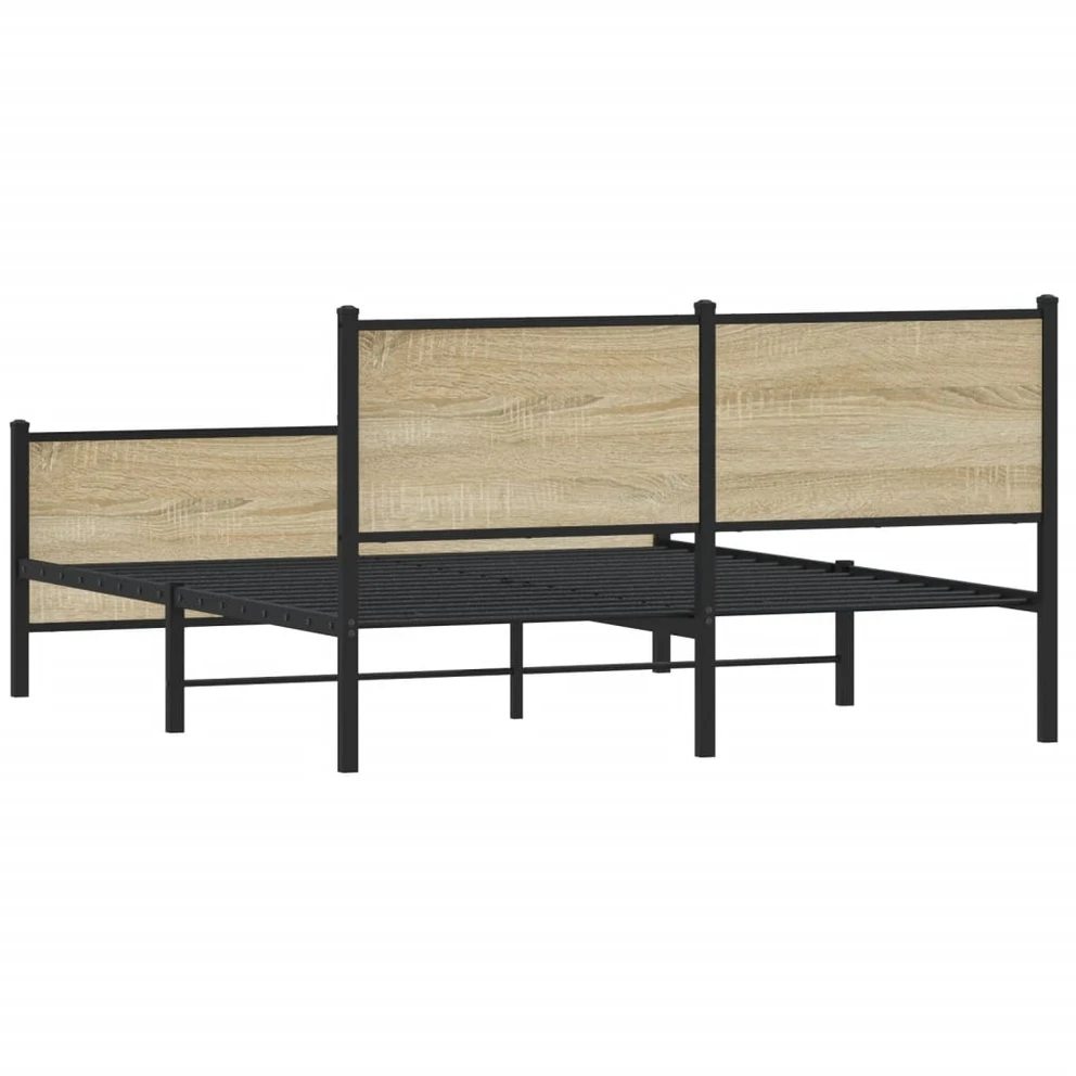 Lovos rėmas be čiužinio, sonoma ąžuolo, 160x200cm, metalas