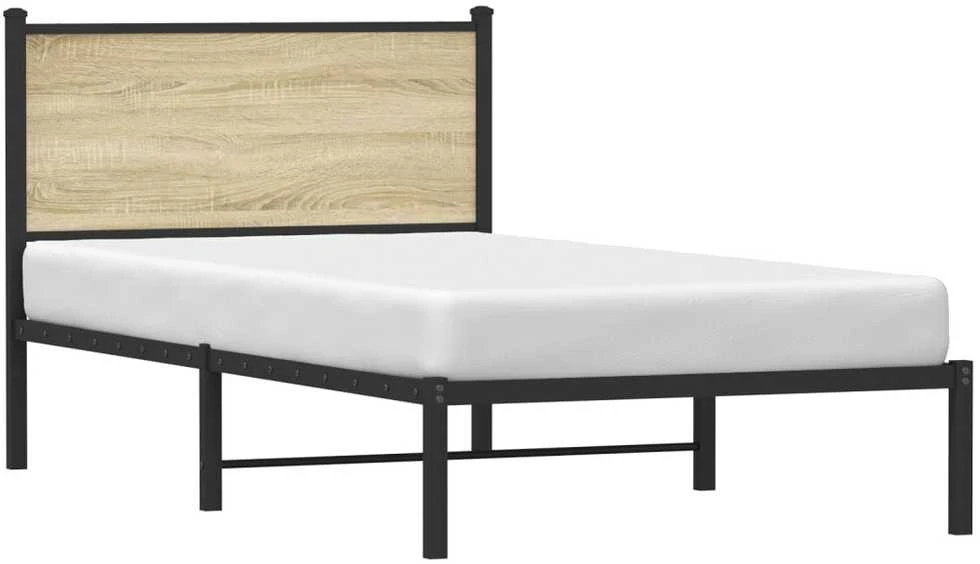Lova Lovos rėmas be čiužinio, sonoma ąžuolo, 100x190cm, metalas