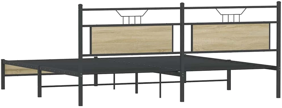 Lova Lovos rėmas be čiužinio, sonoma ąžuolo, 193x203cm, metalas