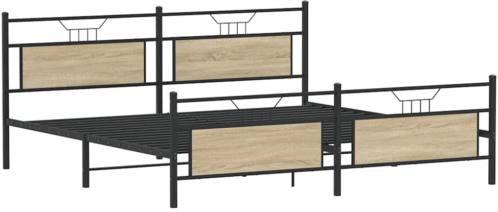 Lovos rėmas be čiužinio, sonoma ąžuolo, 200x200cm, metalas
