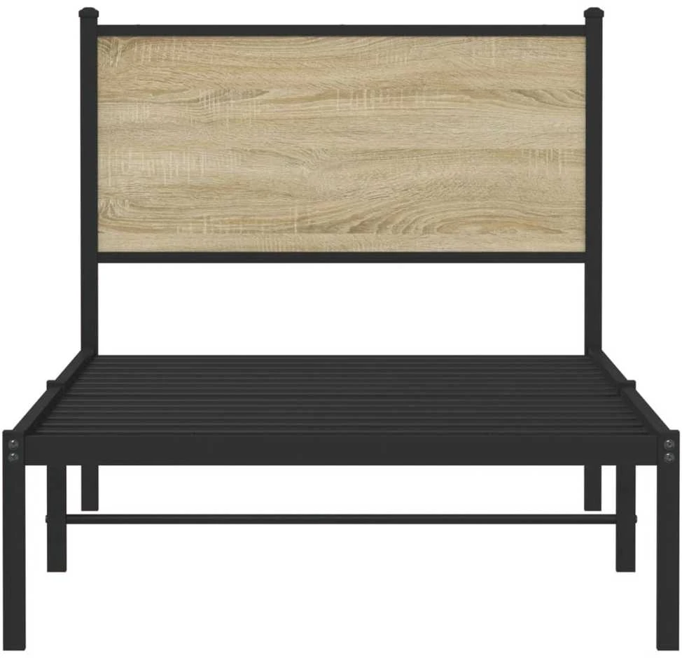 Lovos rėmas be čiužinio, sonoma ąžuolo, 90x190cm, metalas