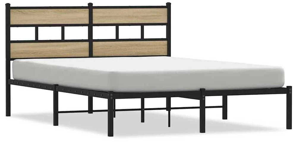 Lovos rėmas be čiužinio, sonoma ąžuolo, 140x190cm, metalas