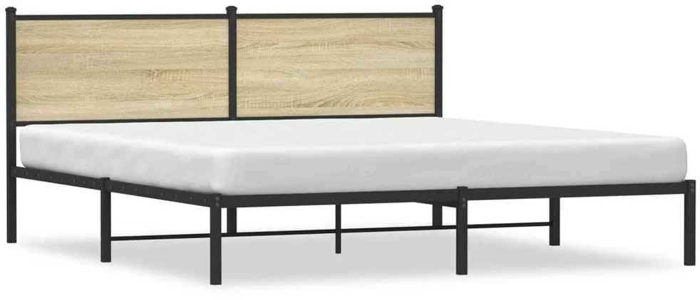 Lova Lovos rėmas be čiužinio, sonoma ąžuolo, 183x213cm, metalas