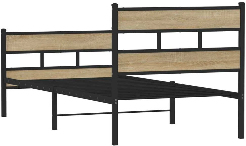 Lova Lovos rėmas be čiužinio, sonoma ąžuolo, 107x203cm, metalas