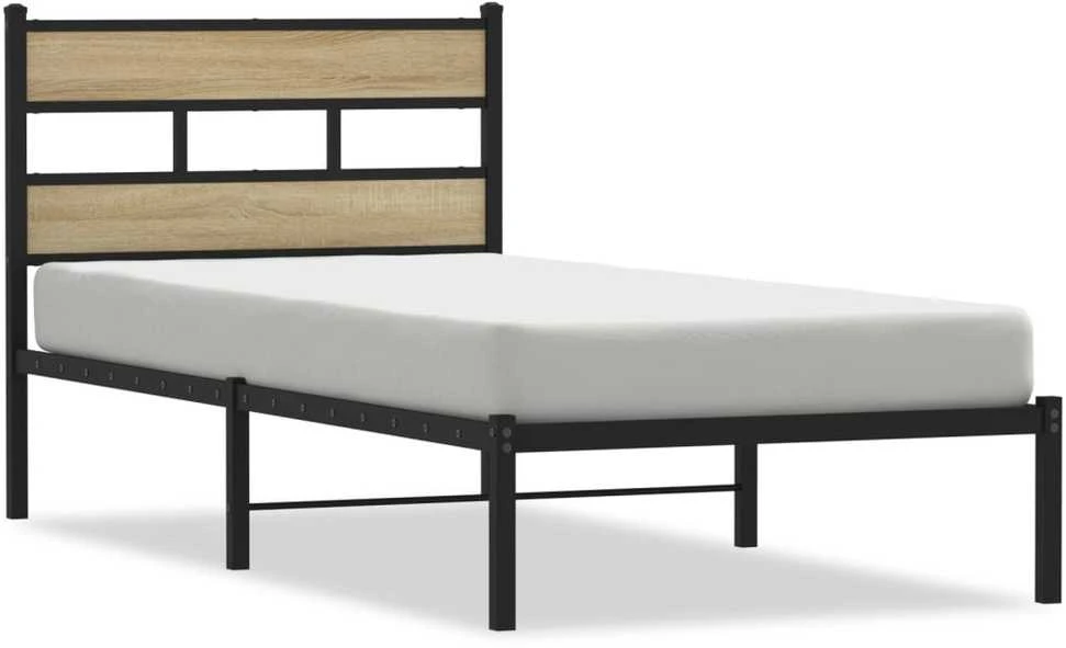 Lova Lovos rėmas be čiužinio, sonoma ąžuolo, 100x190cm, metalas